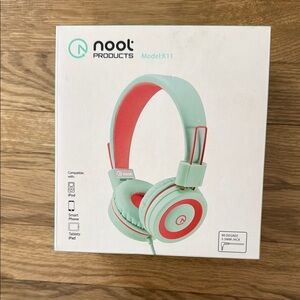 Nool Mint Green and Coral Headphones - kids size